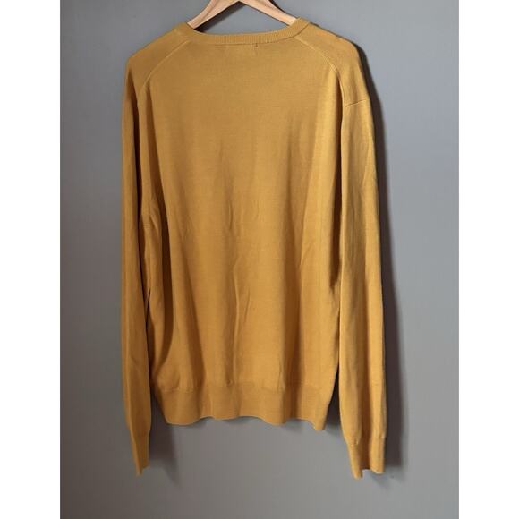 Brooks Brothers Sweater Mens 2XL Gold Saxxon Wool V-Neck Long Sleeve Pullover - Picture 2 of 7